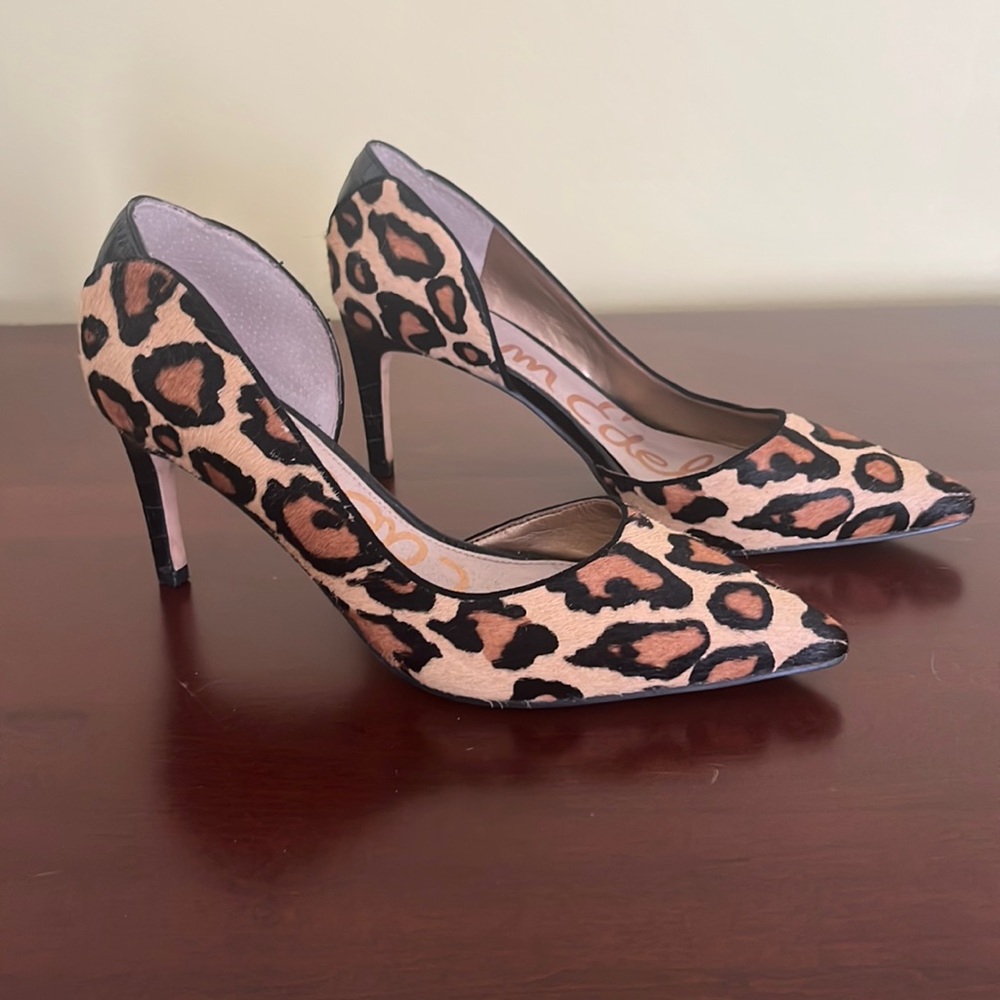 Sam Edelman Leopard Print Calf-hair D’Orsay Pump